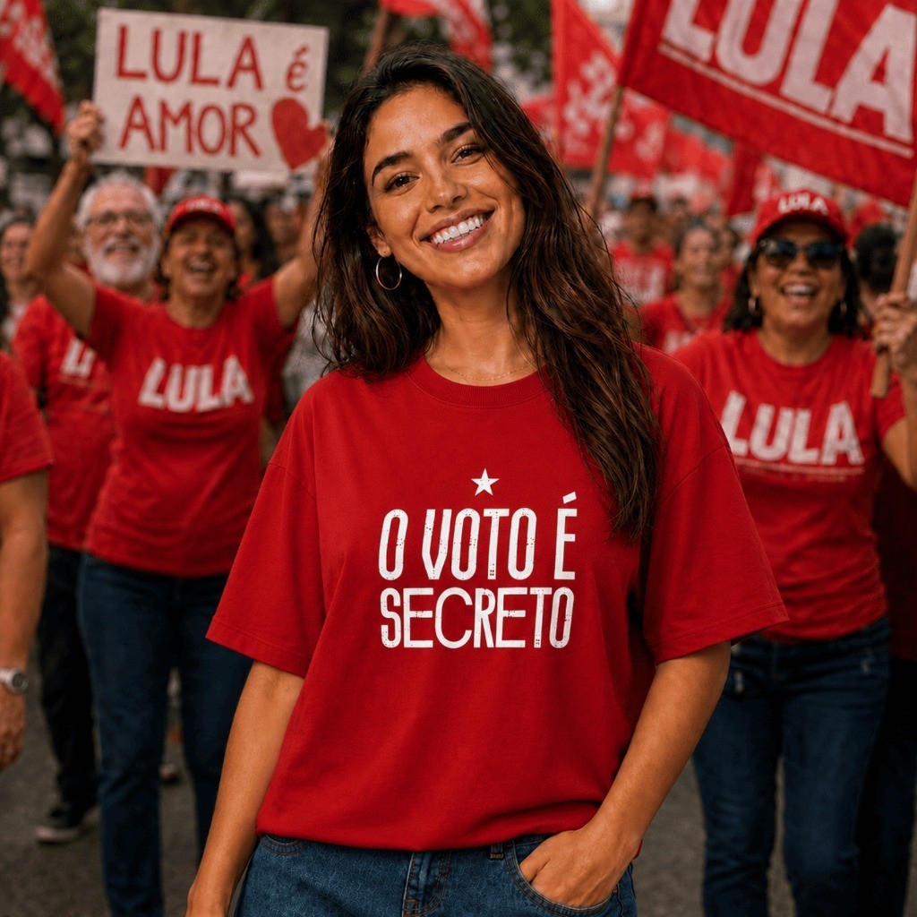Camiseta Feminina Estampa Lula 100% Algodão Política Brasil Copa do Mundo