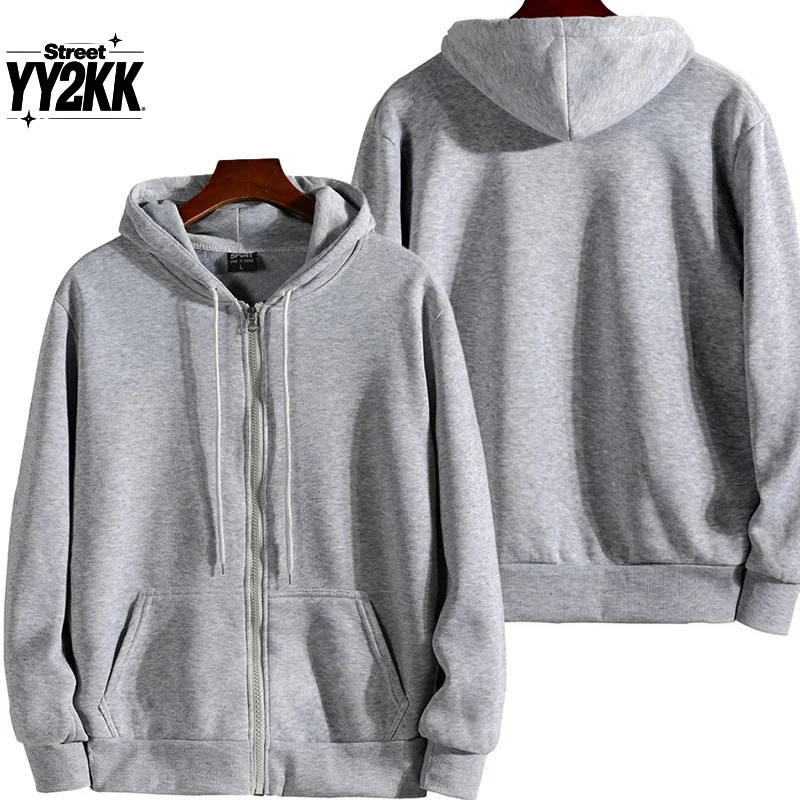 Moletom Masculino De Manga Comprida Com Zíper , Capuz , Roupa Casual Masculina , Roupas Soltas , Moda Esportiva , Outono