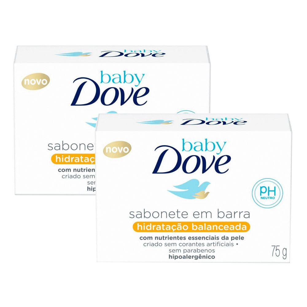 Kit 2 Sabonete em Barra Dove Baby Hidratação Balanceada 75g