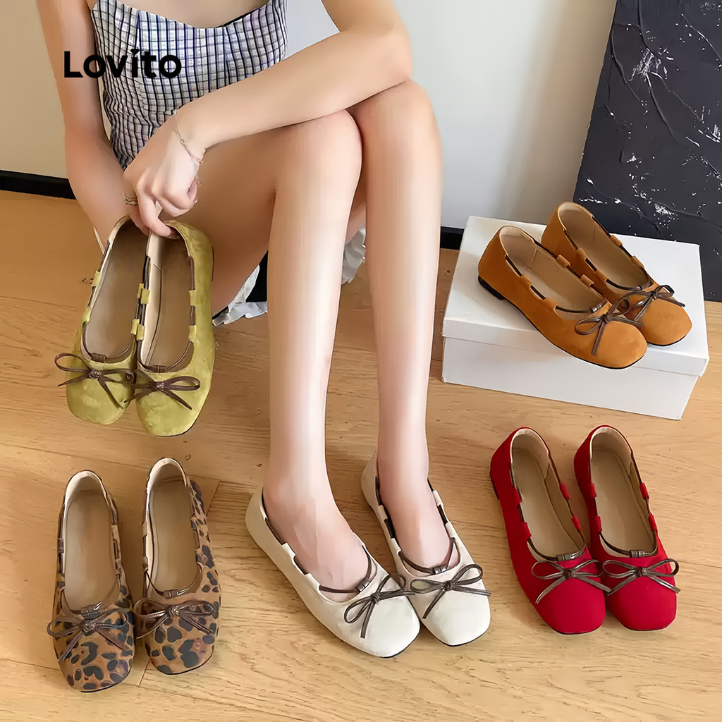 (New Arrival) Lovito Elegantes Mary Janes Color Block Com Bico Arredondado E Patchwork Para Mulheres Para O Natal SMFB127FX017 — imagem 2 de 2