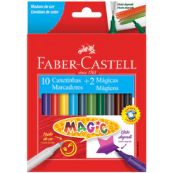 Caneta hidrográfica Magic 10 cores +2 150112MZF/555433 Faber-Castell
