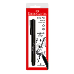 Caneta hidrográfica Fine Pen Preta SM/FPBPRZF\357798 com 1 unidade Faber-Castell