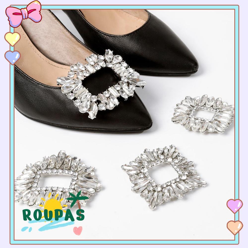 ROUPAS 1 Peça Clipes Brilhantes Noiva Strass Salto Alto Fivela Charmosa