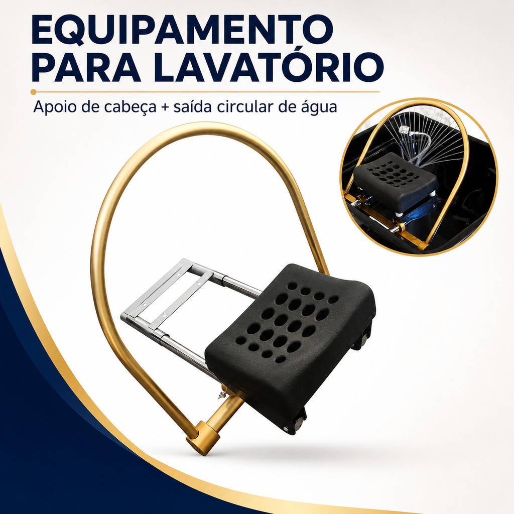 Equipamento para Lavatório com Almofada e Circulação de Água para Salão e Spa Confortável