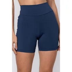Short Cós Alto em Poliamida Puresense Azul Saphire