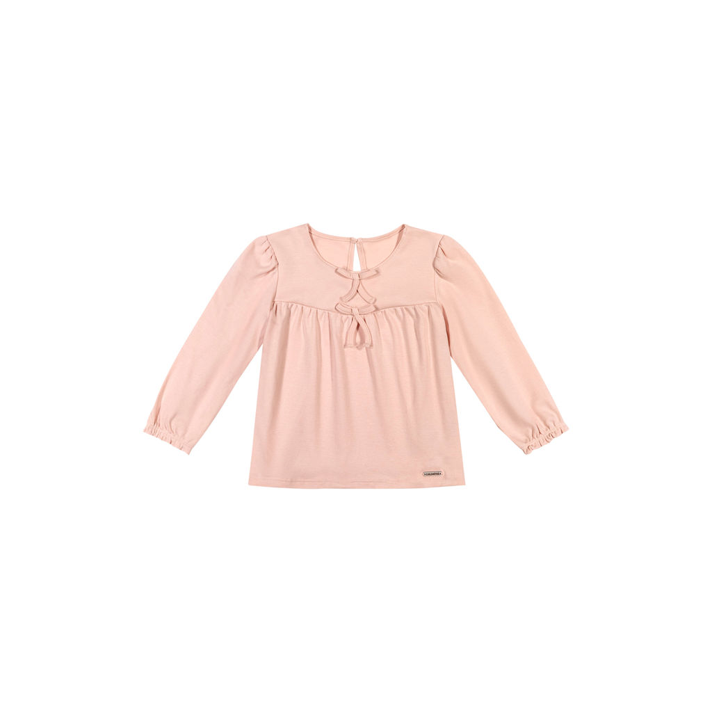 Blusa Infantil Menina Suedine Laços Colorittá Rosa