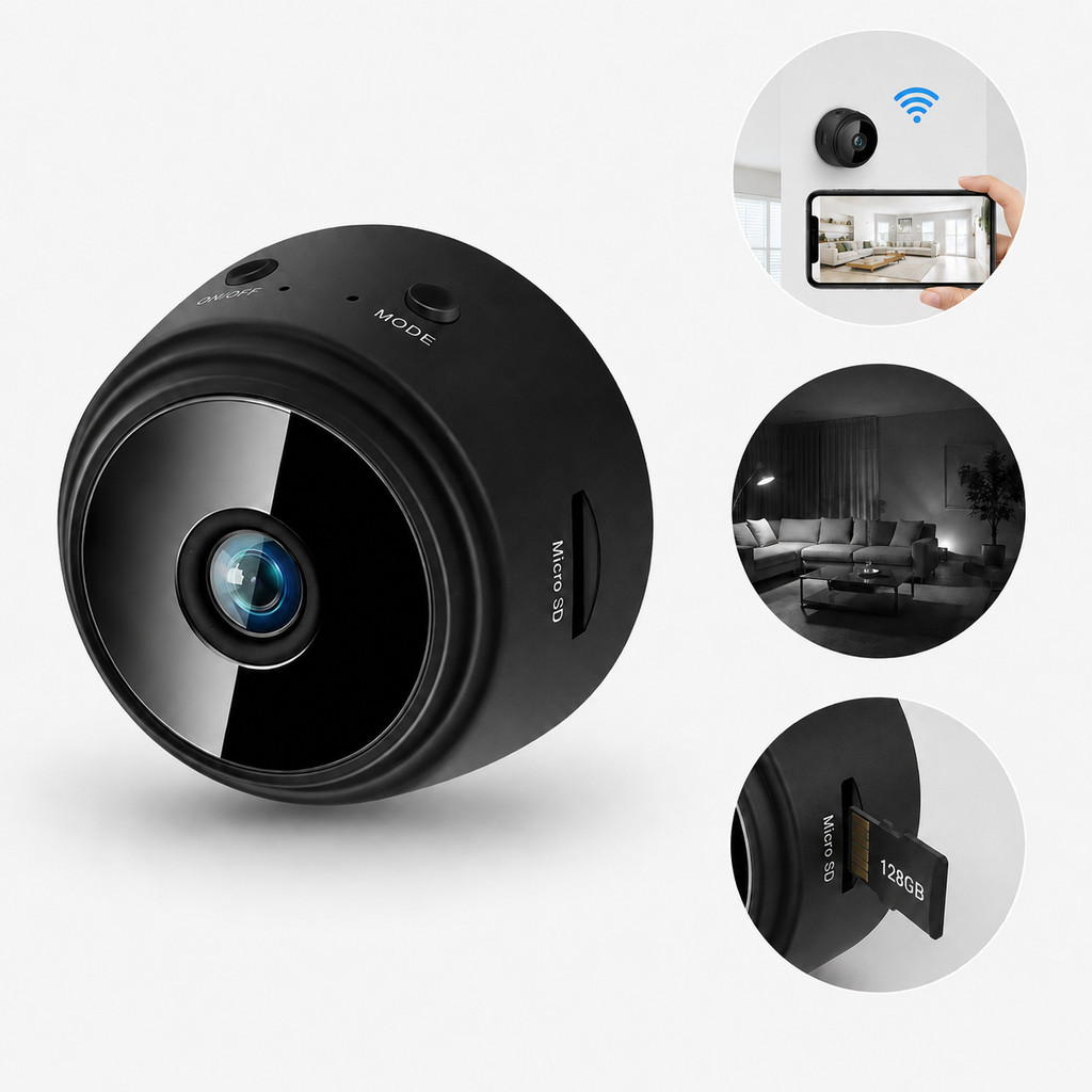 Câmera A9 Mini WiFi 1080P HD com Visão Noturna Sem Fio para Monitoramento e Vigilância