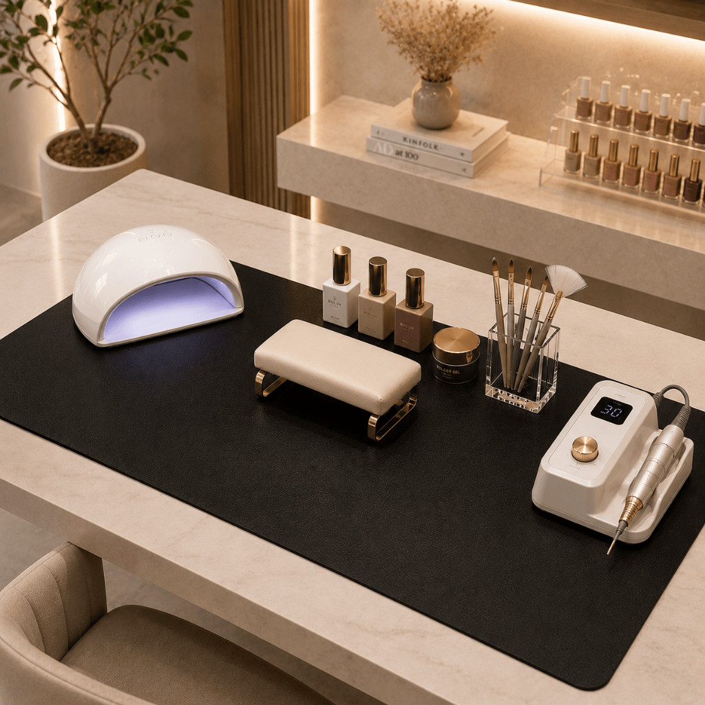 Tapete para Mesa de Manicure Proteção Completa para Alongamento e Esmaltação de Unhas Tapete Unhas