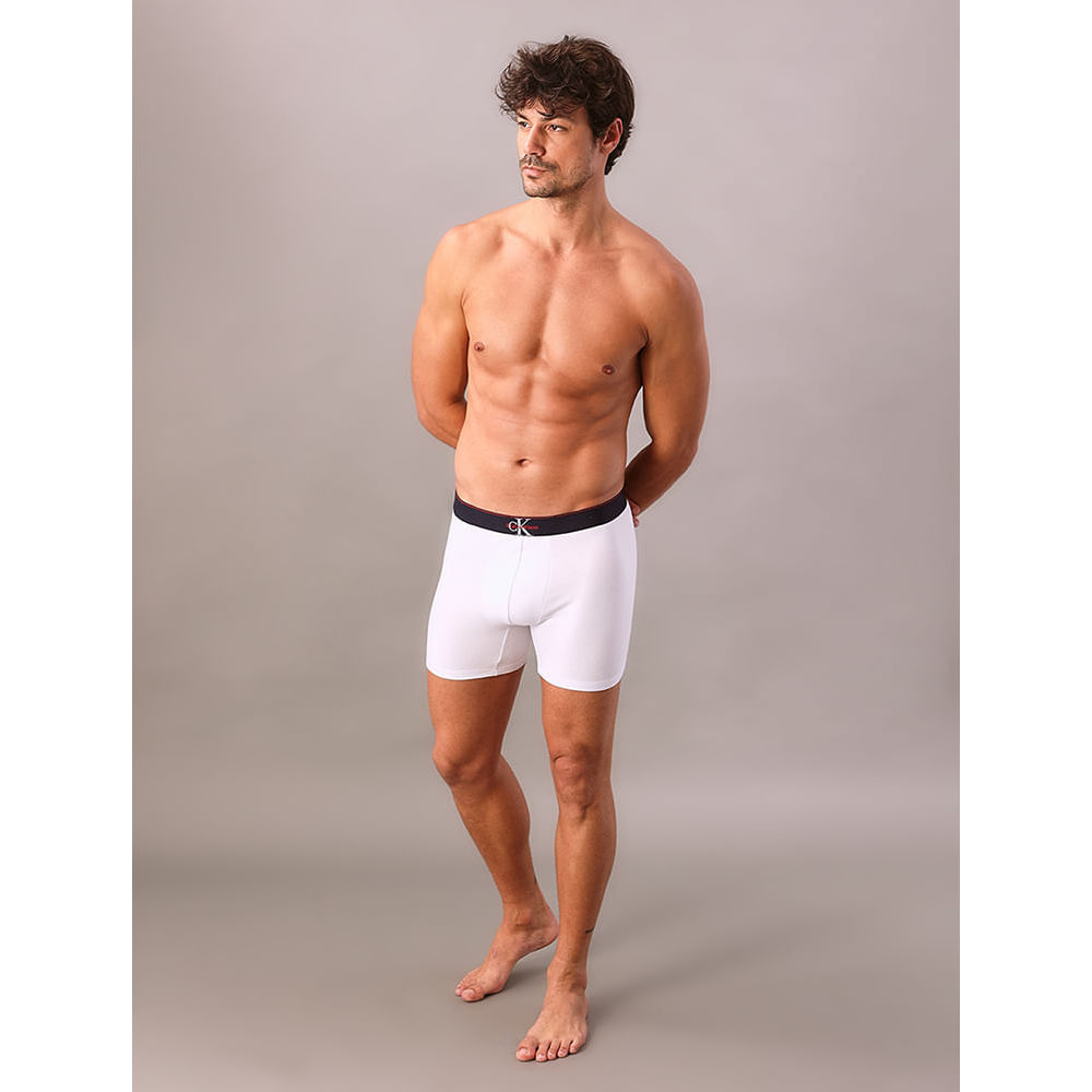 Cueca Boxer Cotton Monogram Calvin Klein Underwear - Branco 2