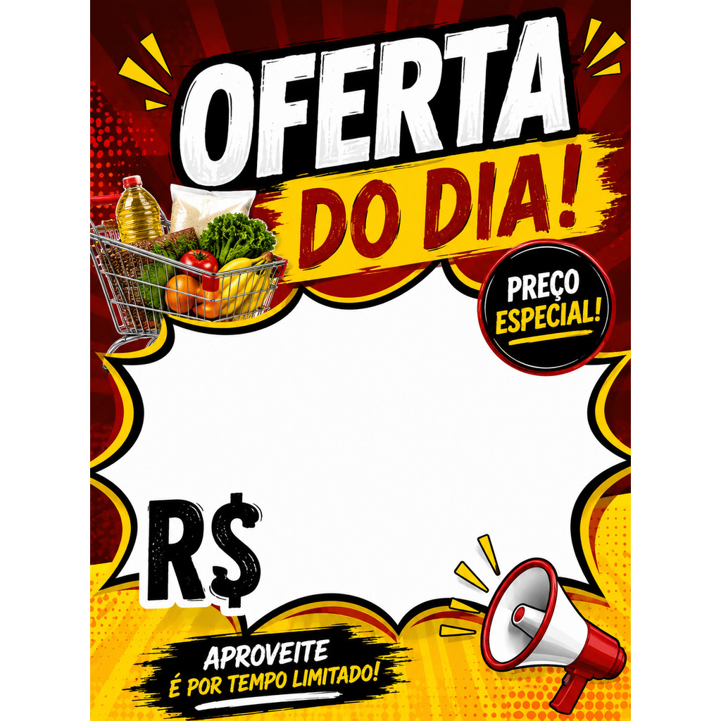 BANNER EM LONA PROPAGANDA PARA COMERCIO 90X50 COM 4 ILHOIS OFERTA DO DIA