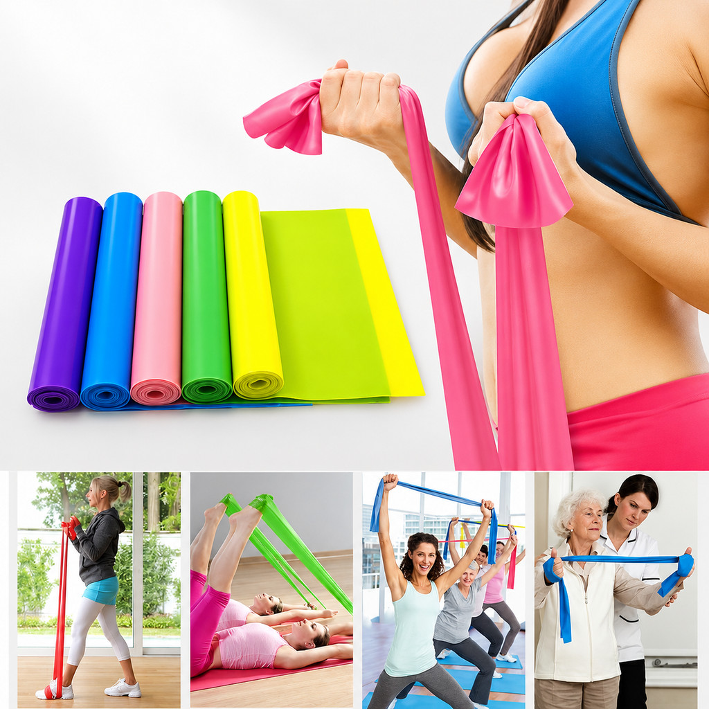 Faixa Elástica Alongamento Pilates Yoga Fisioterapia Exercícios em Casa