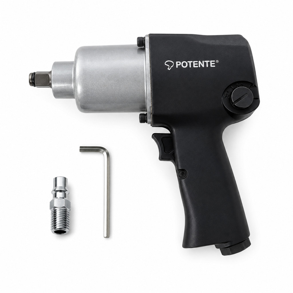 CHAVE DE IMPACTO PNEUMÁTICA 1/2" 780 NM 7500 RPM APERTO E DESAPERTO DE PARAFUSOS E PORCAS PN120178R - POTENTE BRASIL