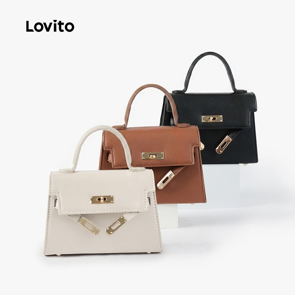 Lovito Elegante Bolsa Feminina De Ombro Pequena Com Fivela De Metal Para Escritório LR30E105