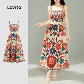 Lovito Férias Vestido Vestido Resort Com Zíper Para Primavera/verão Feminino LBL29256