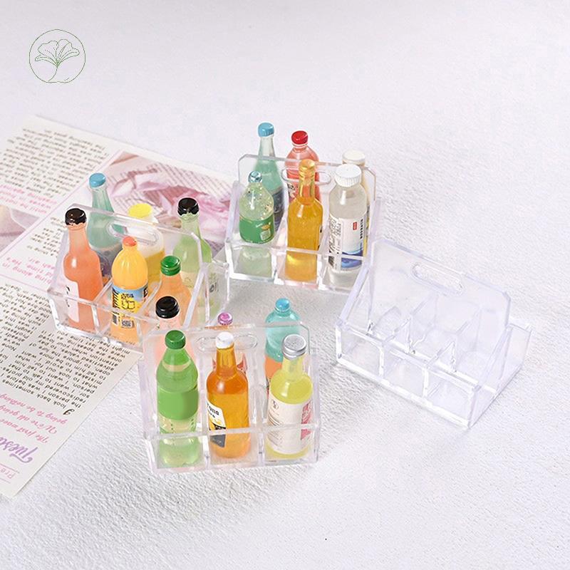 BRI 2pcs/1 Conjunto Mini Garrafa De Bebida Base De Leite Cena Decoração Comida Jogar Casa De Boneca Modelo De Brinquedo