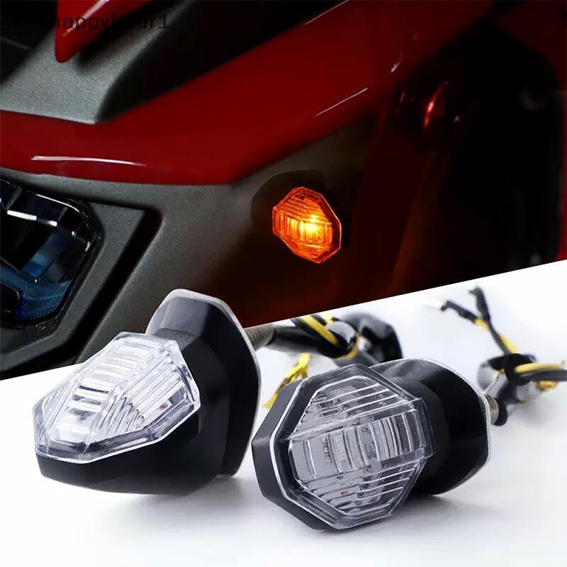 DHI Mini Motocicleta LED Luzes De Sinalização 2 Pçs Universal 12V Âmbar Piscas Para Bicicletas Esportivas E Motocicletas
