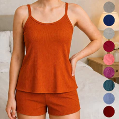 Kit 10 Pijamas Feminino Baby Doll Canelado Virginia Blogueirinha Atacado Em Suede Para Revenda