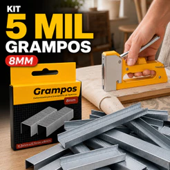 Grampo 8mm Galvanizado para Grampeador Manual Tapeceiro Tecido Madeira Estofador Marcenaria Artesanato Atacado