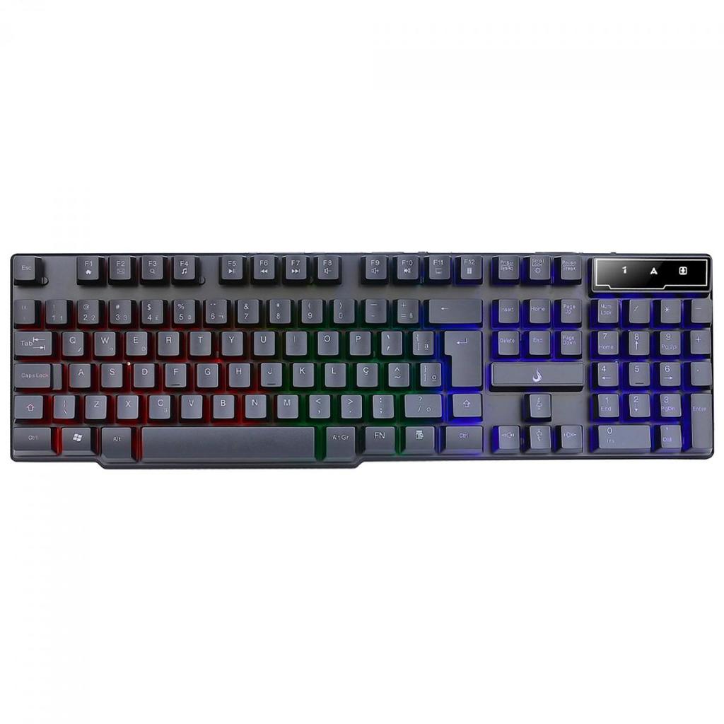 Teclado Gamer Rise Mode G1, Rainbow, USB, Membrana, ABNT2, Preto, RM-TG-01-FB
