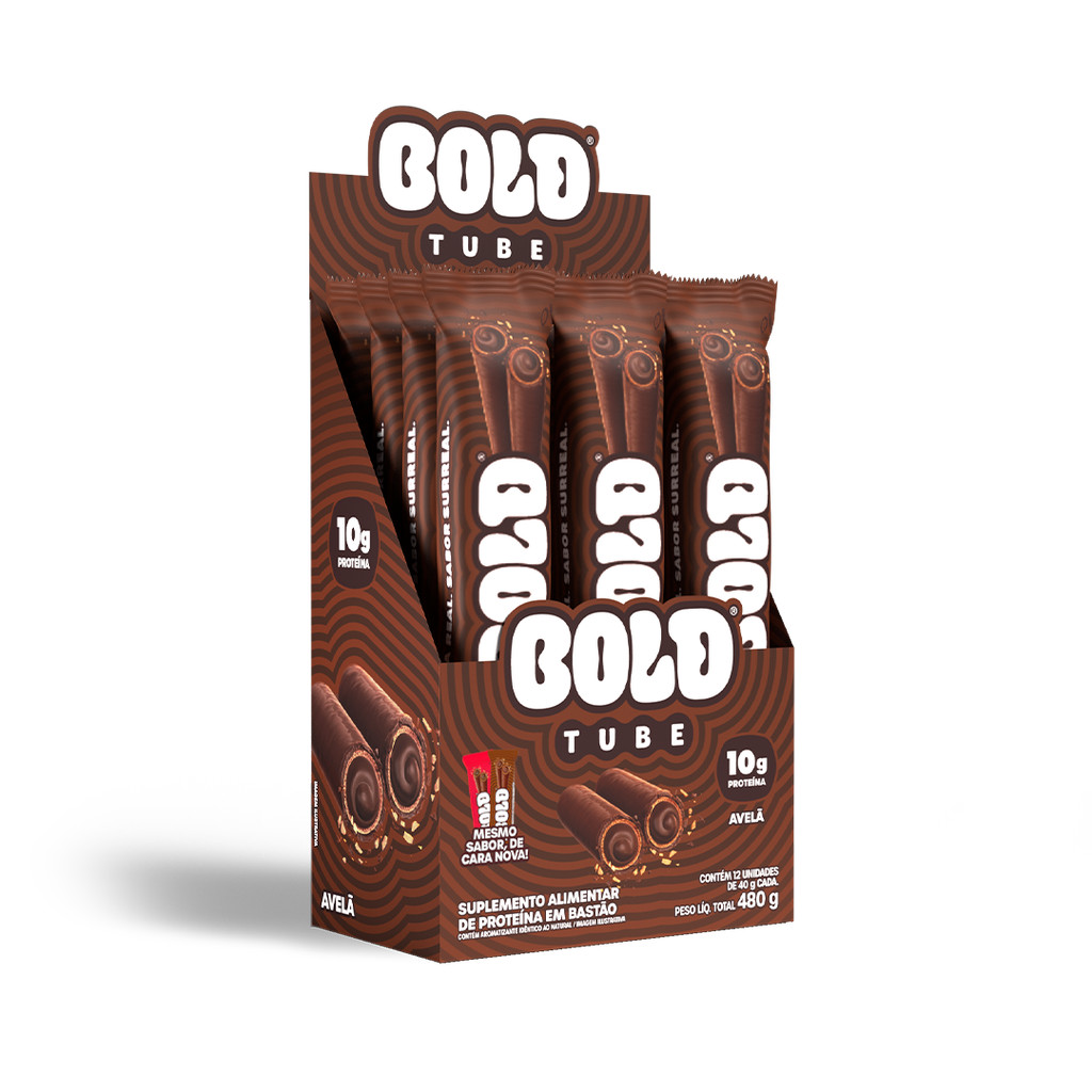 Chocolate Proteíco BOLD Tube Avelã 10g de Proteína (12 Un.)