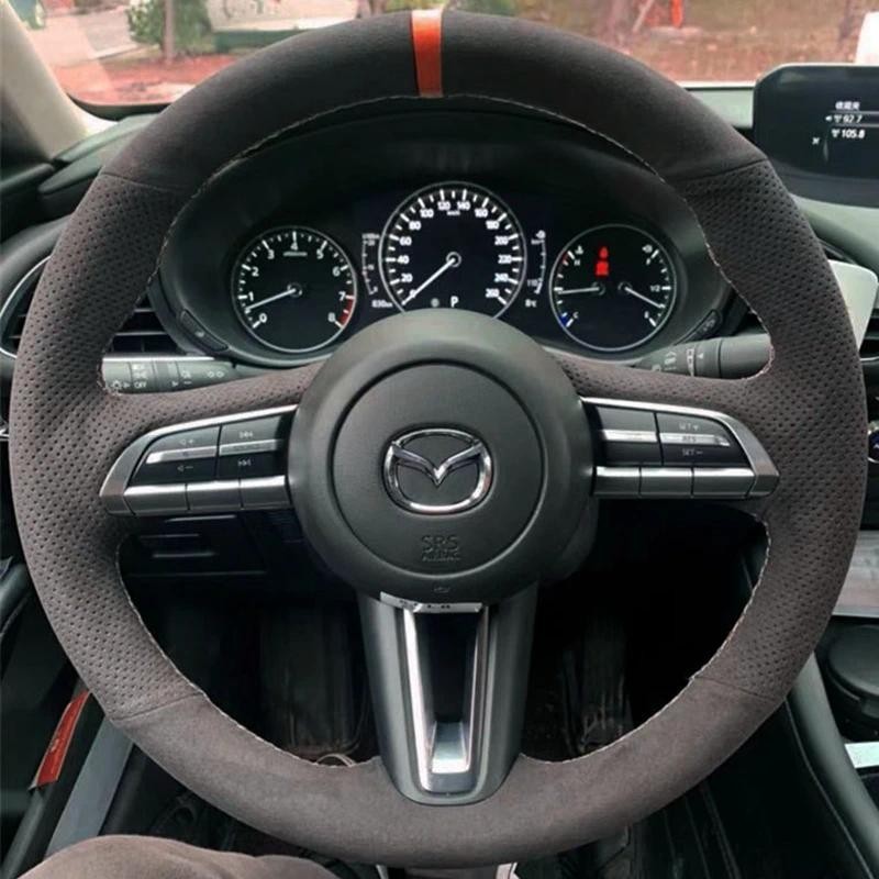 Capa De Volante Do Carro Camurça Couro Para Mazda CX-30 CX30 3 Axela 2019-2020 Envoltório Acessórios