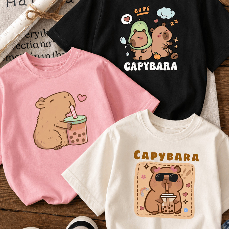 Kit 3 Camisetas Infantil Menina Clean Estilosa Delicada Estampas Diversas