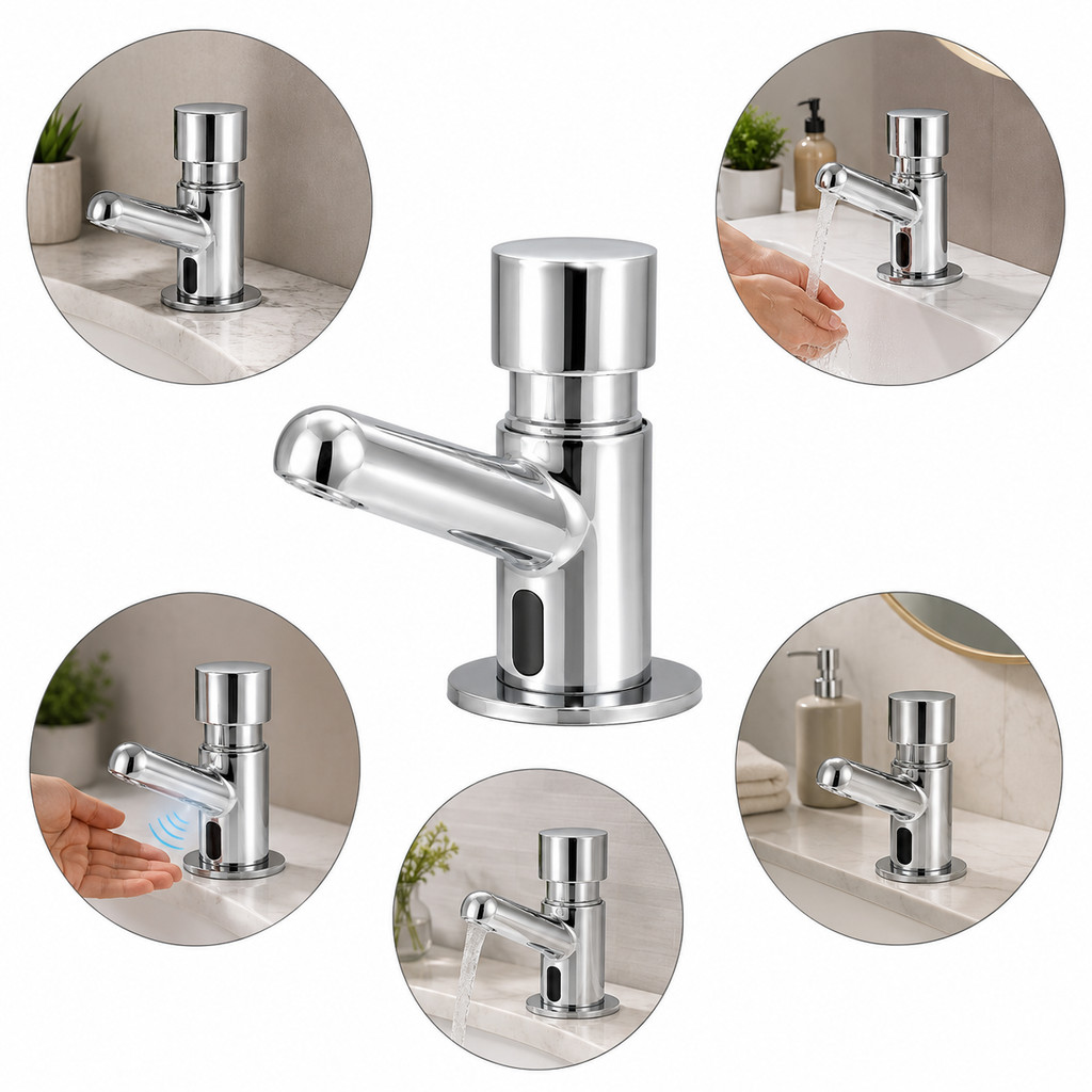 Torneira Automatica Lavatorio Banheiro Mesa Cromado Latao Temporizada Economia Agua
