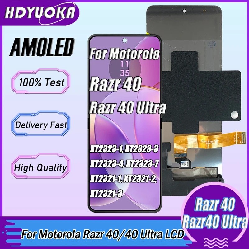6.9 " AMOLED Para Motorola Razr 40 LCD XT2323-1 Display Tela De Toque Digitador 