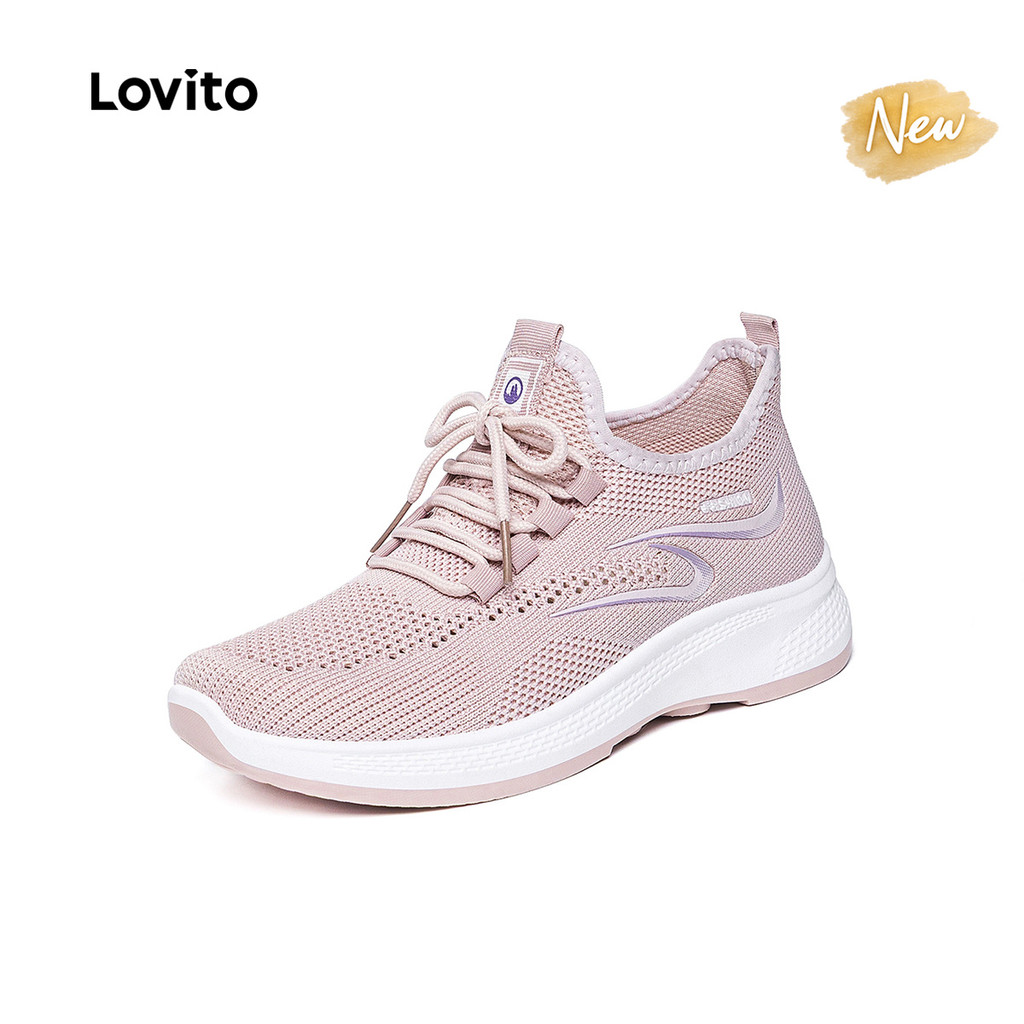 (New Arrival) Lovito Tênis Esportivo Casual Feminino Respirável Com Sola Macia E