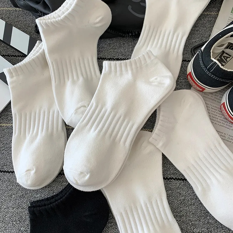 HHR meias masculinas primavera verão estilo fino respirável baixo-topo All-Match branco ins umidade desodorante esportes