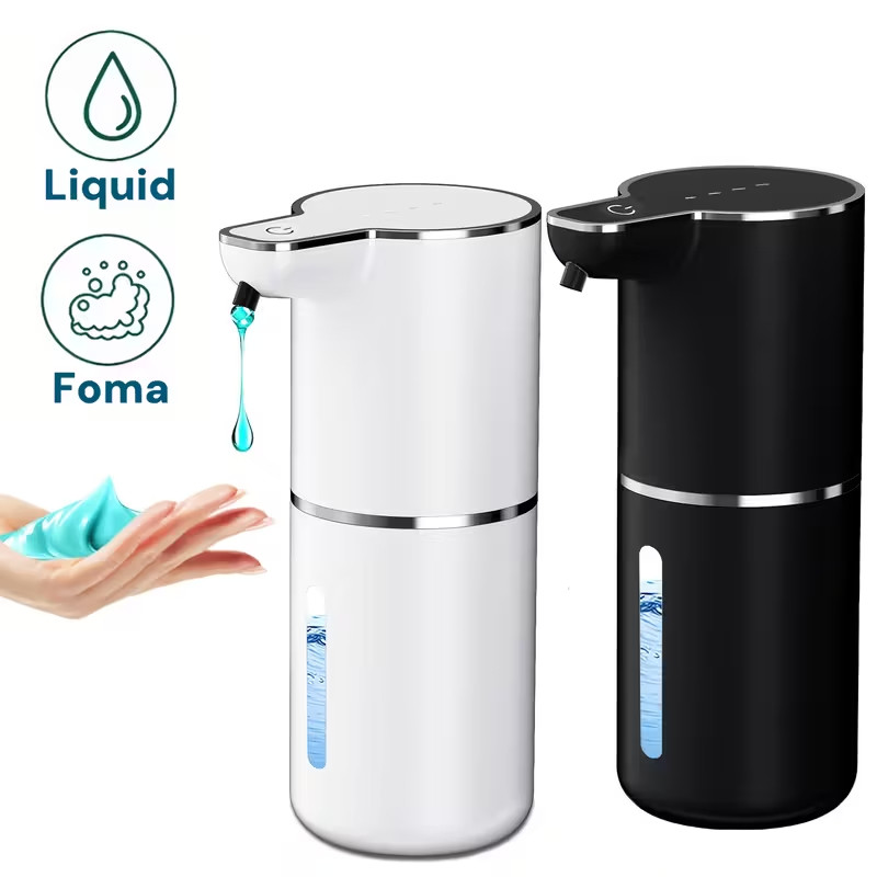 Saboneteira Automática com Sensor Infravermelho – Dispenser de Sabonete Líquido e Espuma Recarregável USB-C 380ml