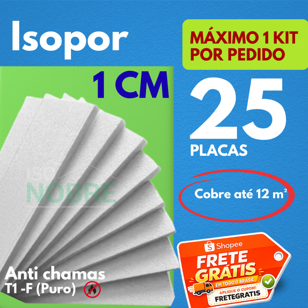 25 Placas EPS 1CM (10x400x1000) Anti-Chamas Tipo 1 Isopor Para Forro Construção Civil