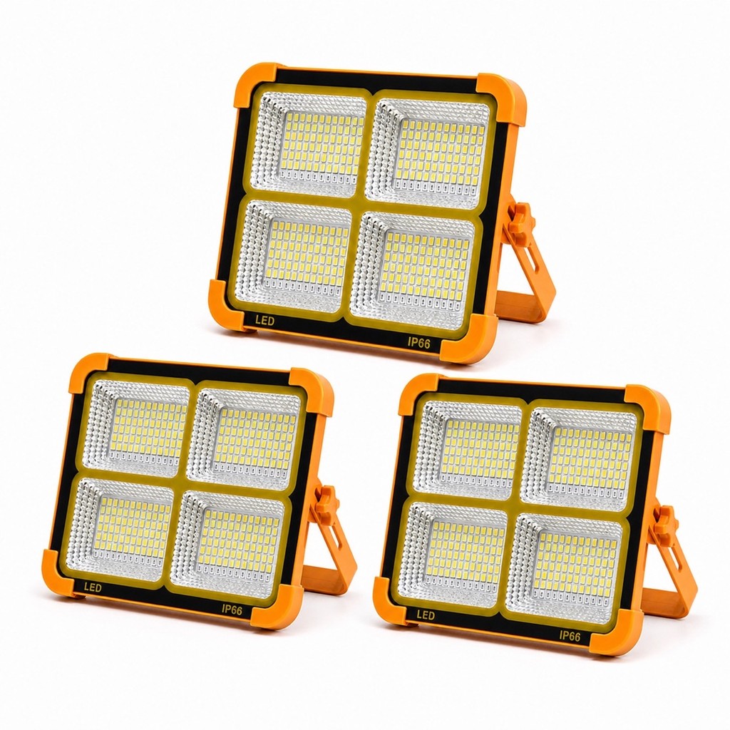 Refletor Solar LED Portátil Recarregável Filambô REF-987 12000mAh Power Bank IP66 Camping Emergência Kit 1, 2 ou 3