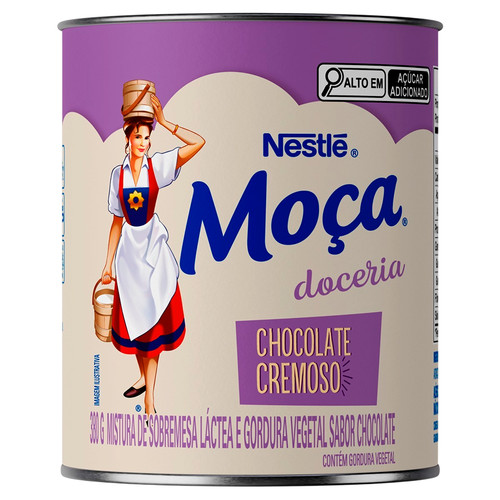 Chocolate Cremoso Moça Lata 385g Nestlé Doceria Recheio Cobertura
