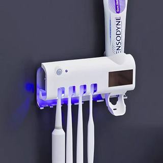 Porta Escova Dentes Com Esterilizador Uv Aplicador Pasta de Dente Suporte Dispenser