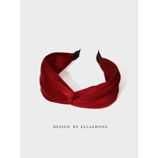 Ano novo vinho vermelho ~ cetim Retro doce bandana larga branco ano novo acessórios para o cabelo Headwear estilo Hong K