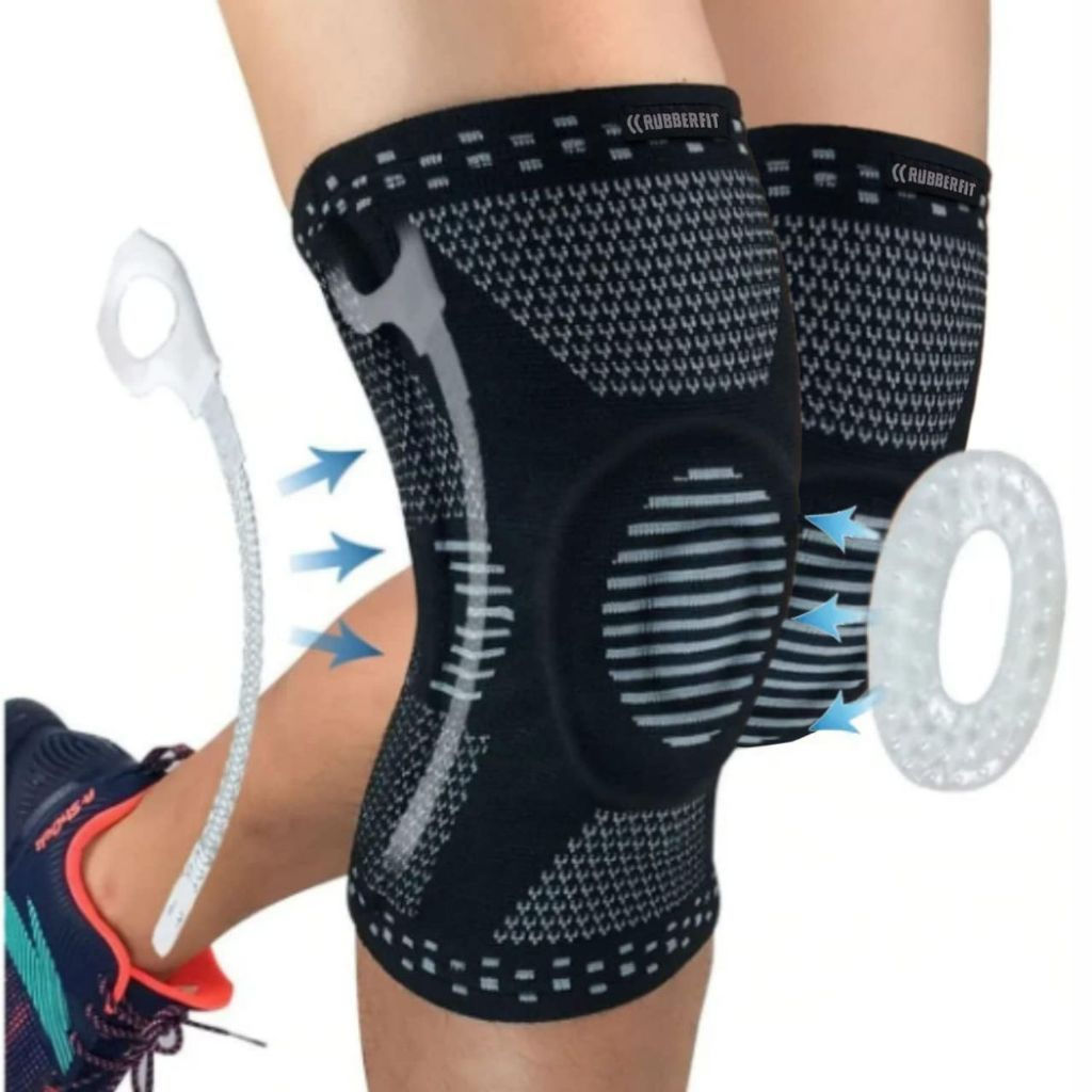 Joelheira De Compressão Ortopedica Crossfit Premium Original Rubber Fit