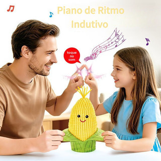 Milho, abacaxi, banana, sensor de bateria, brinquedo de pelúcia em forma de piano, brincadeira e bateria, conjunto de fe