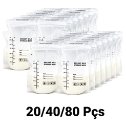 Kit 20/40/80 Pçs Un Saco Saquinhos Congelar Leite Maternidade Bebê,Vedação À Prova De Vazamentos, Armazenamento Portátil