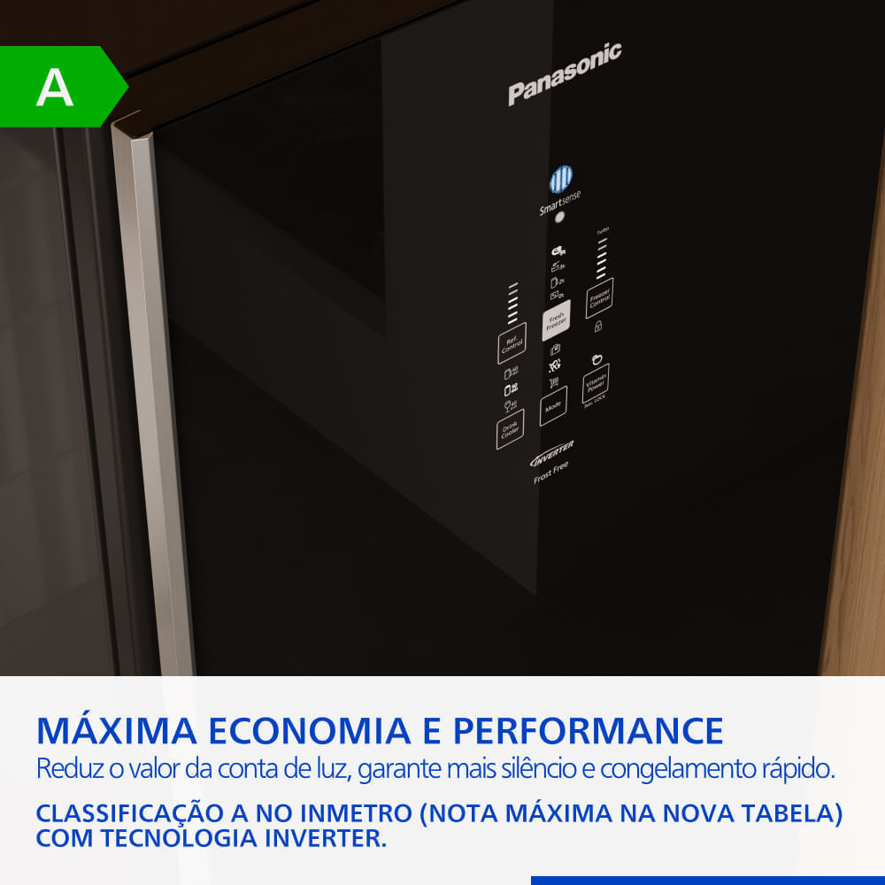 Geladeira Intuitive+ Panasonic BB71 Frost Free Inverter 511L Black Glass - NR-BB71GV7B · foto 2