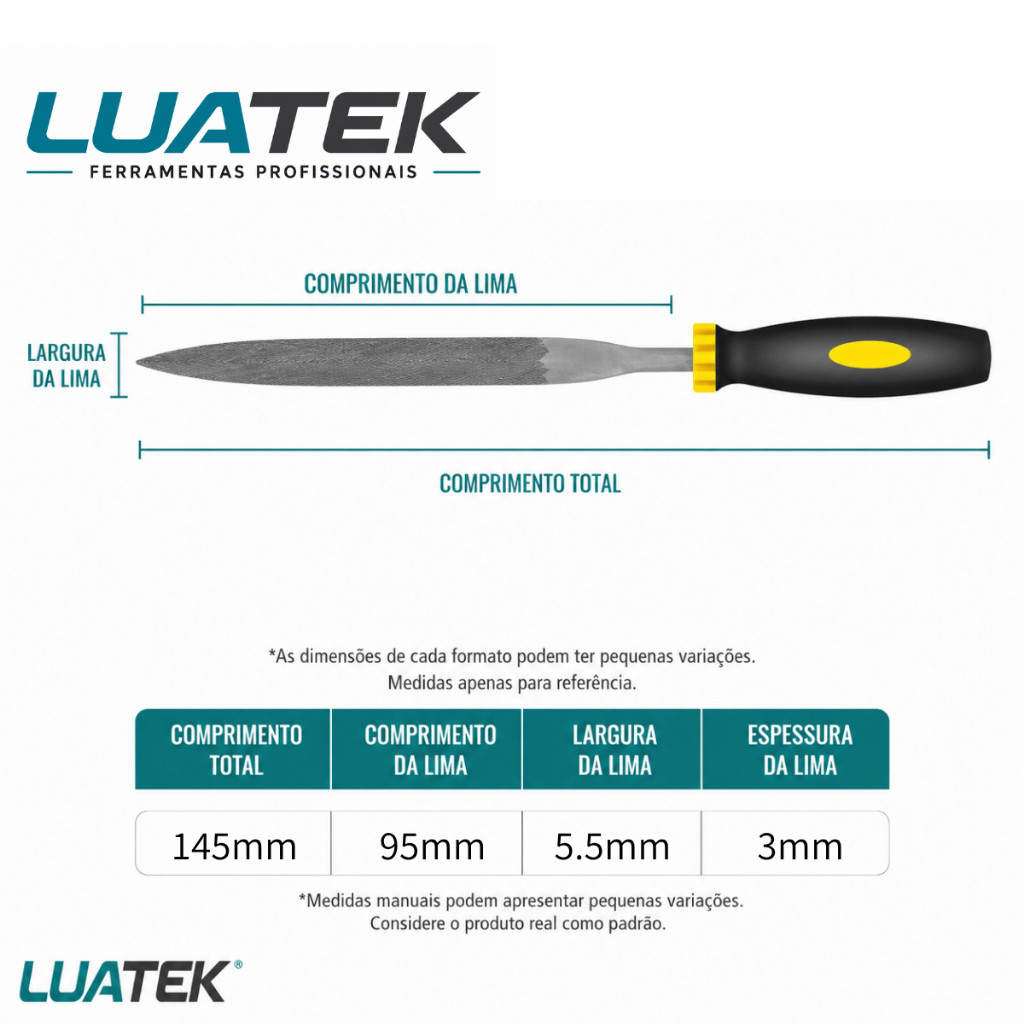 Kit 12 Limas Agulha LUATEK LWJ-1977 em Aço Carbono para Acabamento de Precisão · foto 2