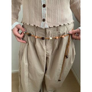 Nicho marrom estilo étnico frisado corda de cintura fina feminino novo estilo boêmio Casual saia combinando cinto exclus