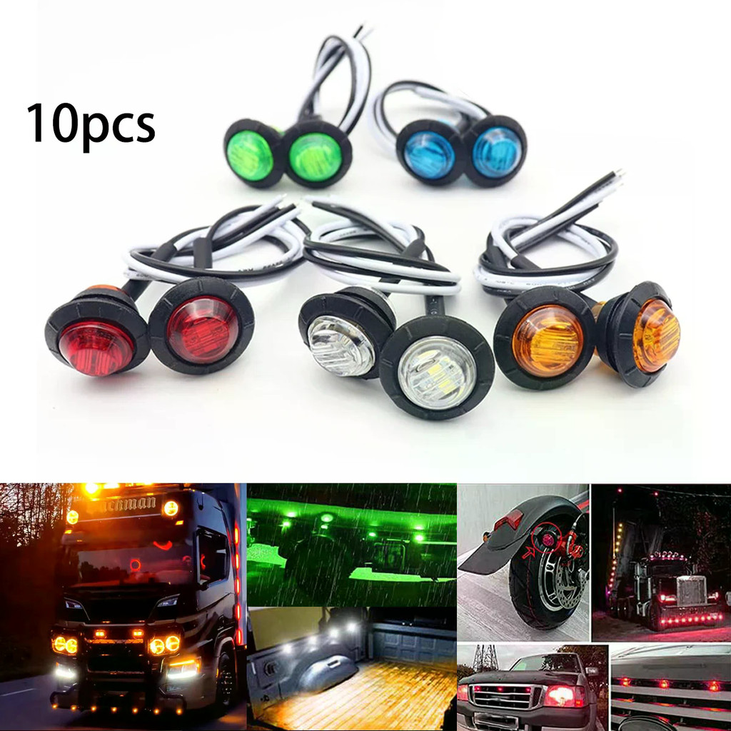 10 Pçs LED Luzes De Marcação Laterais Frente Traseira Luz Indicadores Da Lâmpada Para Reboque Caminhão Van Caravana Avis