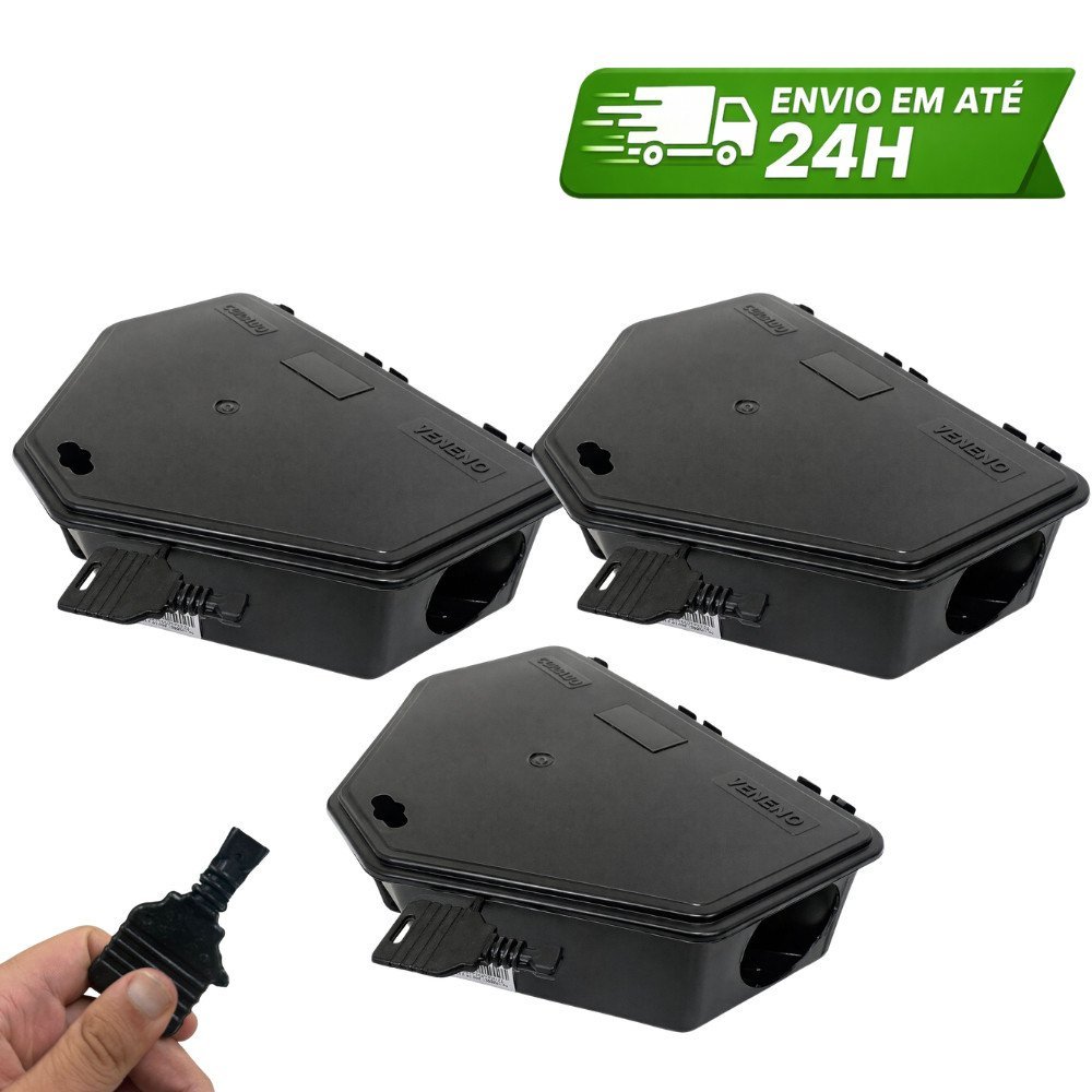 Kit 03 Porta Isca Com Chave Para Proteção Crianças e Animais PROMOÇÃO LIMITADA - Envio Rápido
