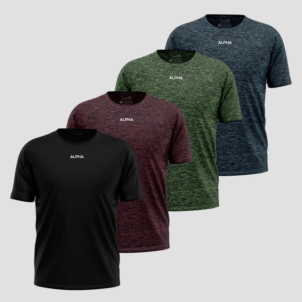 Kit 4 Camisetas Masculina Dry Alpha - Essential
