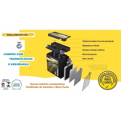 Bateria Cg Titan 125 150 Fan 125 Titan Job 150 Biz 100 125 Bros 125 150 Es Ks Pop 100 Crf 230 - Route Ytx5l-bs — imagem 2 de 2