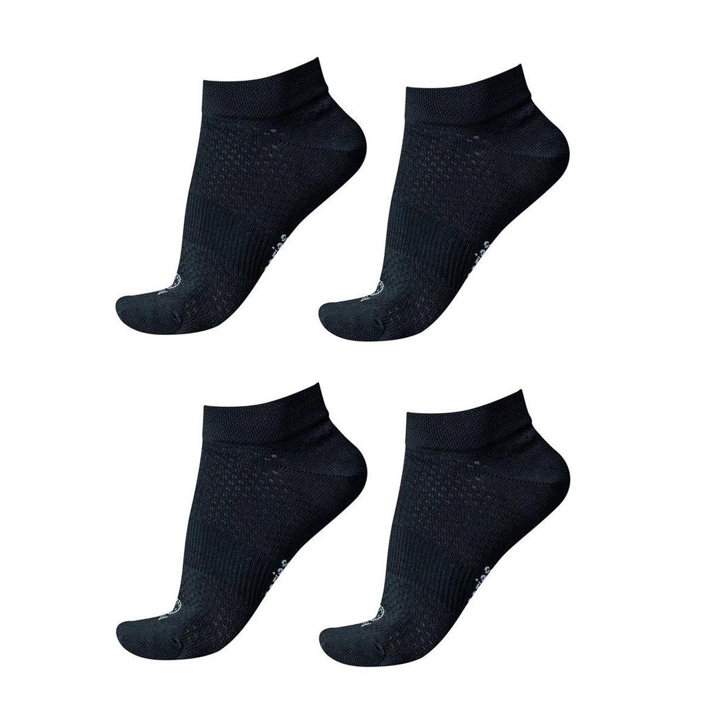 Kit 4 Pares Meia Poliamida Corrida Cano Curto HUPI Fun Preto