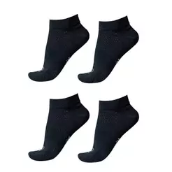 Kit 4 Pares Meia Poliamida Corrida Cano Curto HUPI Fun Preto