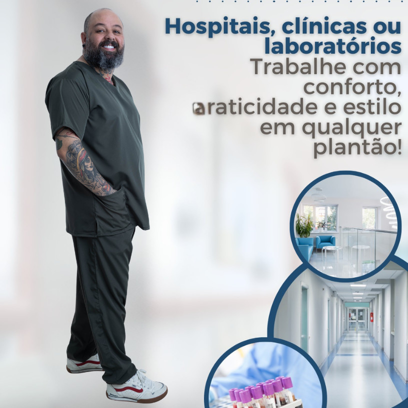 Uniforme Hospitalar Microfibra Elastano  Scrub Conjunto Masculino Medico Enfermagem Veterinario Confortavel