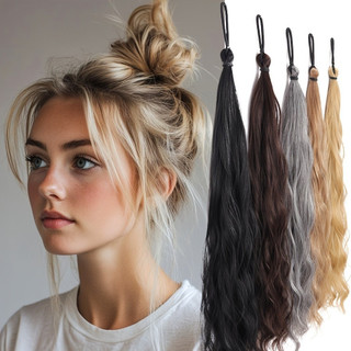 Acessório para cabelo em forma de rabo de cavalo, ideal para desembaraçar o cabelo, e uma peruca elástica multifuncional